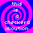 Four identical display a blue and pink spiral background with white text reading 'this is a checkerd illioution' in a pixelated font