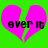 Two identical pink broken hearts on green background with black text 'OVER 16' inside each heart.