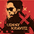 Pixelated image of Lenny Kravitz with sunglasses and a red background, alongside a red-and-yellow electric guitar and a figure with arms raised on yellow background.