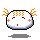 Two pixelated circular icons with white faces, orange hair, and red eyes, side-by-side on gray background, each with distinct facial markings.