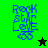 Blue pixelated text 'Rock star Love' with '88' below on green and black backgrounds, featuring a black star on green and a green star on black.