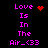 A 4-frame animated contact sheet showing a pixel art icon with pink text and red symbols on black background, displaying sequential animation changes in the symbol next to 'Love' text.