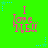 Green background with blue star outlines and pink text reading "I love..." followed by a partially obscured name.