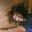 A 48x48 pixel buddy icon featuring a split composition with a person's face on the left and stylized text on the right, displayed as part of an animated contact sheet.