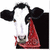 A 50x50 pixel animated contact sheet showing two frames of a cartoon cow icon with red accents on white background and stylized silver text on fiery red background.