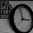 Animated contact sheet of 16 frames showing a sequence where the text "I'LL WAIT FOR YOU" gradually transforms into "LIT OF YO" with clock faces in each frame.
