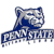 A split-screen animated contact sheet showing two frames of a Penn State-themed buddy icon with mascot and text elements.