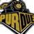 Pixelated graphic with two distinct sections: a mechanical emblem on the left and text on a yellow background on the right.