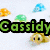 Pixelated green turtle with yellow shell and blue bubbles floats above green text reading 'Cassidy Turtle' on white background.