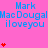 A static image with a bright pink background displaying repeated text and red heart symbols in blue and red colors.