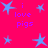 Bright pink background with scattered light blue stars and repeated purple text reading "i love pigs" in multiple positions.