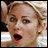 Pixelated image of a person with light brown hair and open mouth, next to bold text reading 'LIKE OMFG!' on white background.