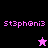 Pixelated icon with four quadrants showing text and star symbols in pink, black, purple, and magenta colors.