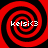 Four identical red and black spiral patterns arranged in a , each containing white text reading 'kelsi<3' at the center