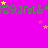 A static image with a bright pink background featuring repeated green text and scattered yellow and purple stars.