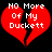 Red broken heart with white pixelated text 'NO More Of My Duckett' on black background, two identical frames side-by-side.
