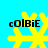 Yellow snowflake-shaped icon with black text 'colbie' on cyan background, showing four distinct animation frames.