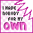 A 48x48 pixel animated buddy icon featuring a pink and white checkered background with bold text, two frames showing sequential animation of the word "NOBODY" changing color from black to pink.