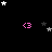Black background with scattered white and gray stars and pink '<3' symbols arranged in a pattern