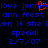 Blue pixelated text on black background with red heart symbol replacing 'i' in 'jennifer', repeated across multiple lines.