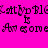 Pixelated text on bright pink background with repeated 'CathyBle' and 'Awesome' phrases in black and purple hues.