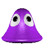 Nine bell-shaped icons with large white eyes on gray background, each in distinct color variant from purple to gold.