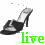 A 2x2 contact sheet of four distinct pixel art icons featuring a high-heeled shoe, smiley face, heart, and partial text elements with colored lettering.