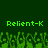 Green pixelated text "Relient-K" appears twice on a dark green background above abstract green shapes.