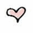 A pixelated heart icon with a black outline and light pink fill on white background, next to blue background with 'slipping...' text and '<3' symbol.