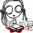 Pixelated cartoon character with large eyes and braided hair on white background, red text on red background reads 'shit im WHY THE F*** am i all damn bloody well i do suck!!!'