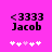 <3333 Jacob with five white and pink plus signs on a bright pink background.