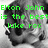 Pixelated grayscale image of a person's head with green text overlay reading 'Elton John is the best luke rox' in blocky font.
