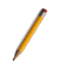 Yellow pencil with red eraser tip drawing black cursive text on white background, progressing from 'I' to 'Irene'.