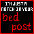 A 4x3 contact sheet of a pixel-art animated icon showing sequential text changes on black backgrounds with red borders, displaying lyrics from "I'm Just a Notch in Your Bedpost" by Fall Out Boy.