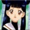 Six- of a character with long dark hair and school uniform, showing sequential eye expressions from open to closed