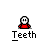 Pixel art character with white face and red shirt displays multiple mouth states including closed, open, and teeth-gritted expressions.