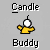 Animated pixel art of a yellow-shirted figure with a white spherical head holding a candle, transitioning through flame states and falling motion against a gray background.
