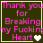 Four identical display pink text on dark background with a white heart symbol