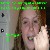 Static pixelated image of a person with light skin and brown hair, wearing green headband-like elements against blurred background.