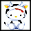 Four pixelated Hello Kitty icons in a , each wearing distinct animal-themed headgear with red accents on white backgrounds