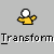 Animated sequence showing a yellow figure transforming into a yellow truck with a dark gray trailer, accompanied by text changes.