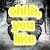 Yellow text 'ohhh, you like' over a grayscale anime-style face with a blurred background, next to a pink heart-shaped '43' on a floral background.