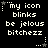 Pixelated text on black background with blinking star symbols and repeated phrases.