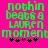 Green pixelated text on bright pink background with black and purple star-like symbols below, showing two identical frames side-by-side.