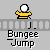 Pixelated yellow figure with white head performs bungee jump animation on gray background, text 'Bungee Jump' below each frame.