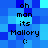 Blue pixelated with repeating text and emoticon, showing two identical vertical of text on a blue background