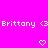 Bright pink background with repeated white text 'Brittany <3' and pixelated heart symbols