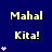Yellow text "Mahal" and "Kita!" on dark blue background with pink star clusters, static display of repeated phrases.