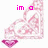 Pixelated pink heart-shaped frame with a gem-like bottom element, displaying text above it in pink pixelated font.