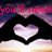A four- shows a heart-shaped hand gesture against a sunset sky with pink and purple clouds, with pink text reading "you'll never know" and "how much I love you"